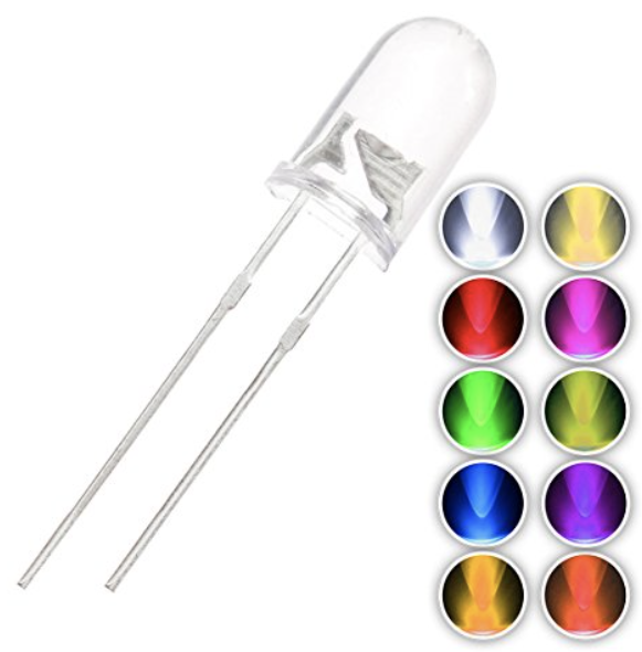 Bulk pack of 100 LEDs in 10 colors for wearable tech projects